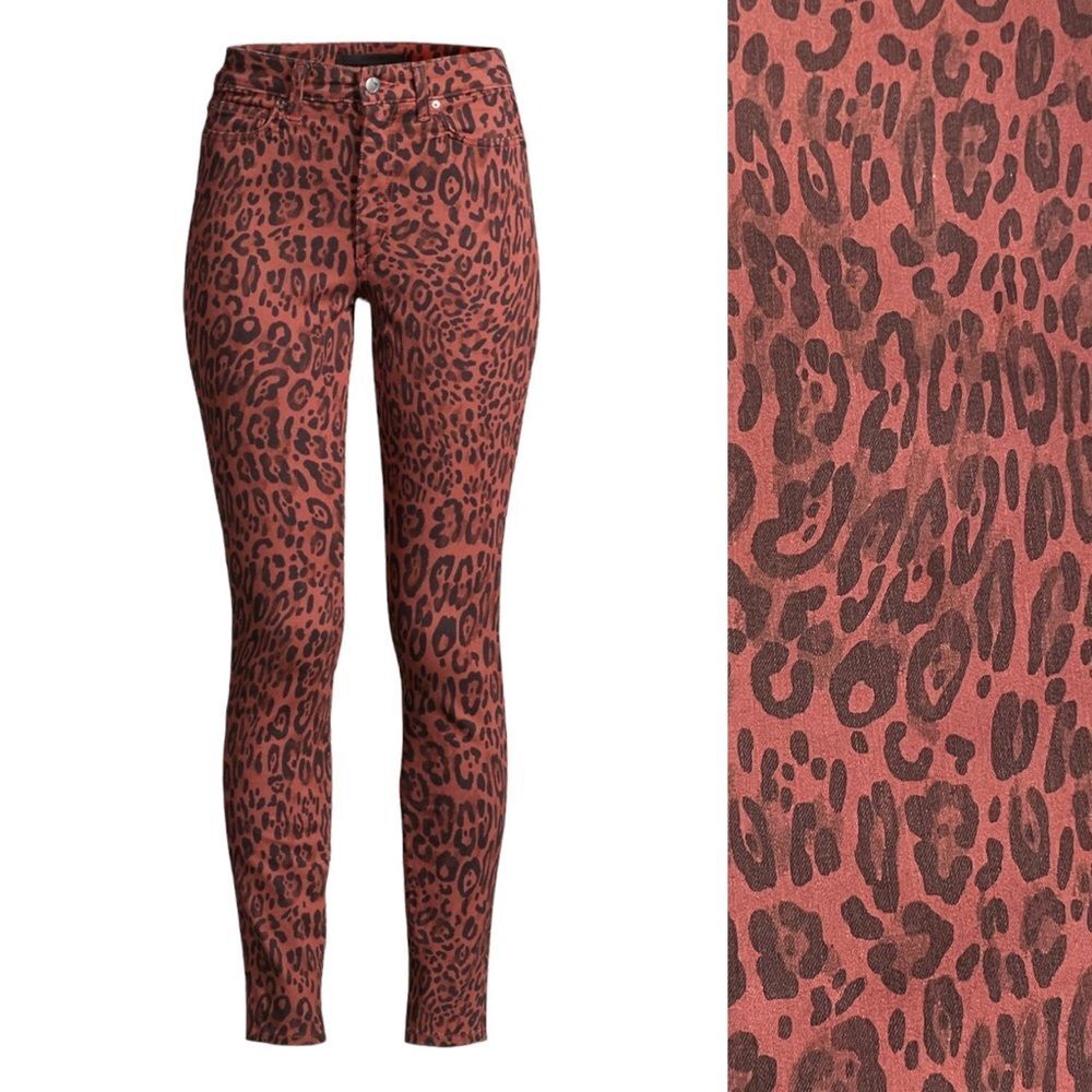 JOE'S JEANS The Charlie High Rise Skinny Ankle Twisted Leopard Sequoia Animal 30 - Picture 3 of 16